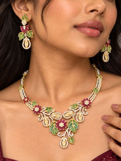 Yolanda Dual Tone Necklace Set