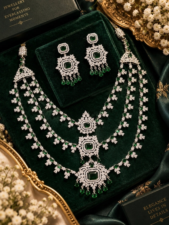 Fabiola Emerald Green Necklace Set