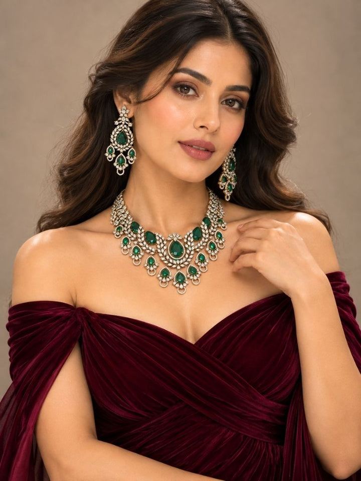 Aruni Green Necklace Set