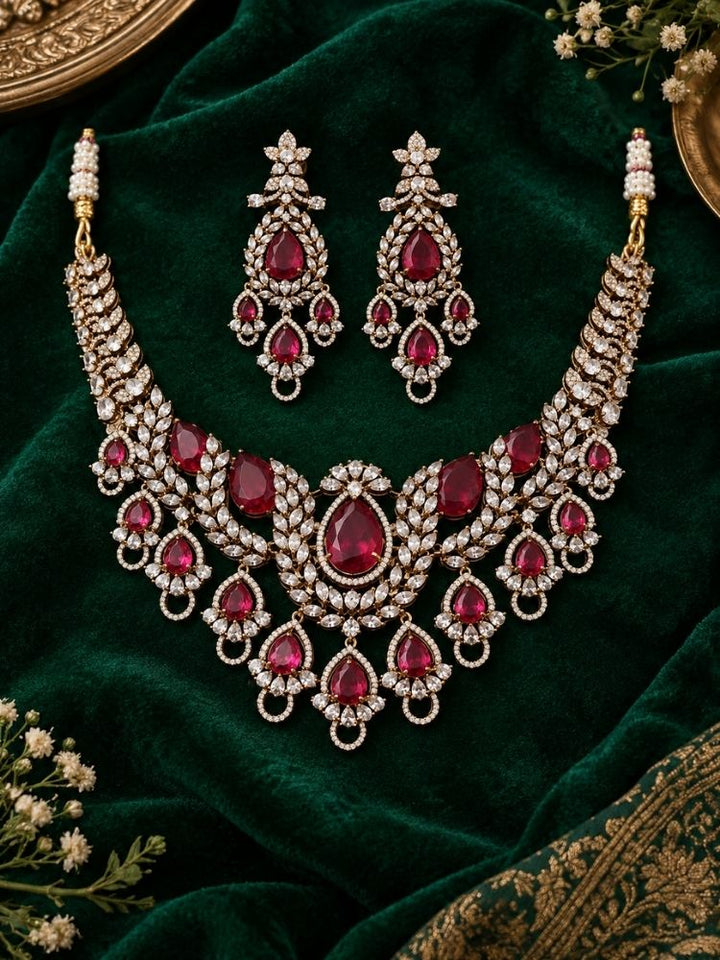 Aruni Red Necklace Set