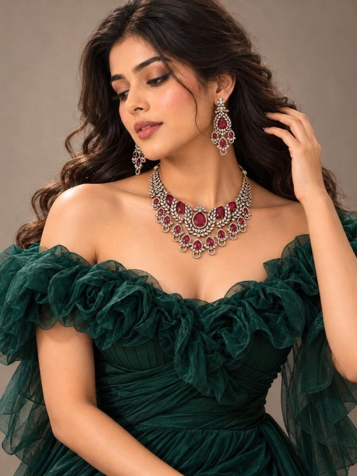 Aruni Red Necklace Set