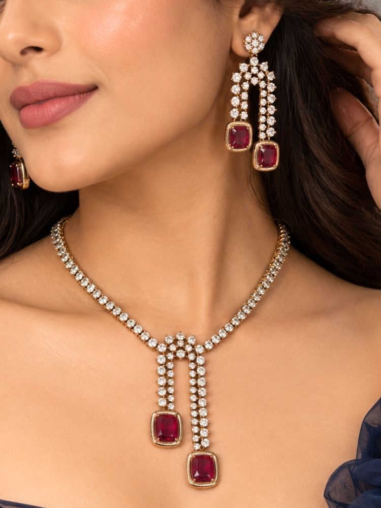 Danica Red Necklace Set