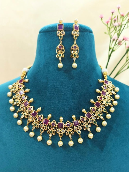 Ruby Rushika Necklace Set