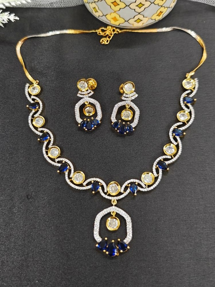 Ziana Navy Blue Necklace Set