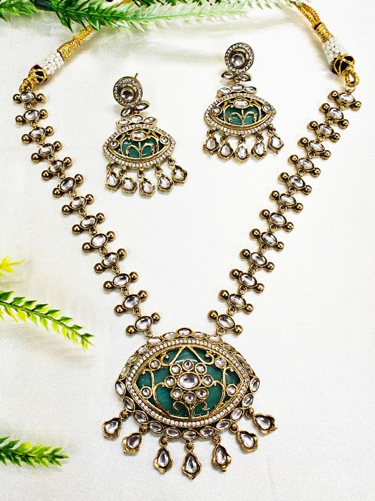 Sea Green Anuradha Necklace Set