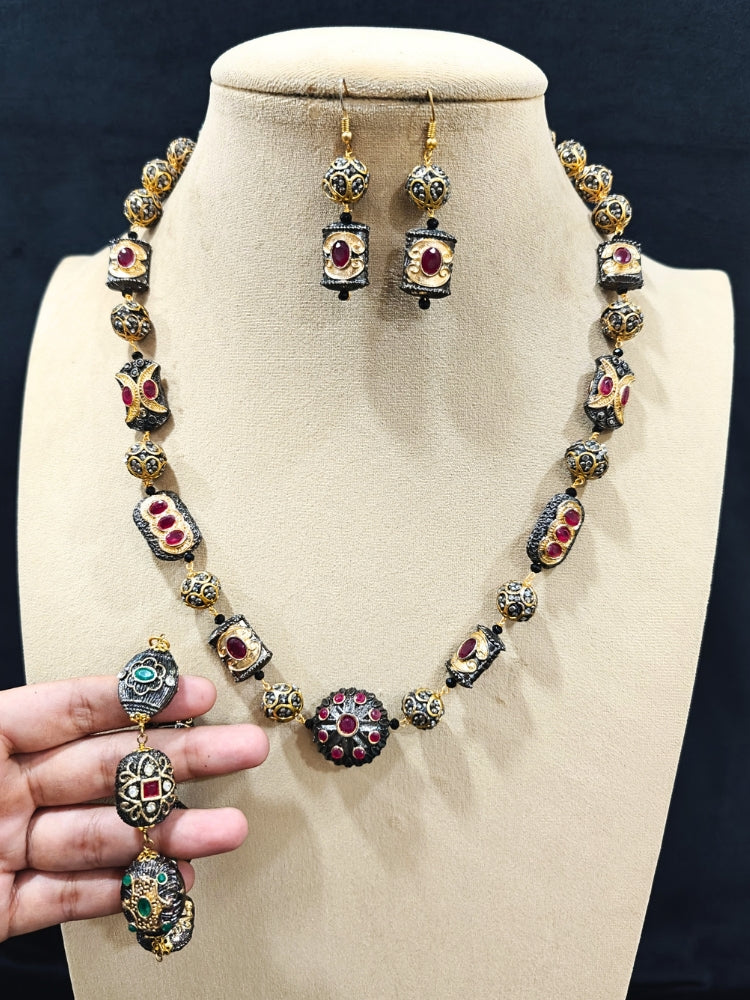 Black Trisha Necklace Set & Theodore Bracelet