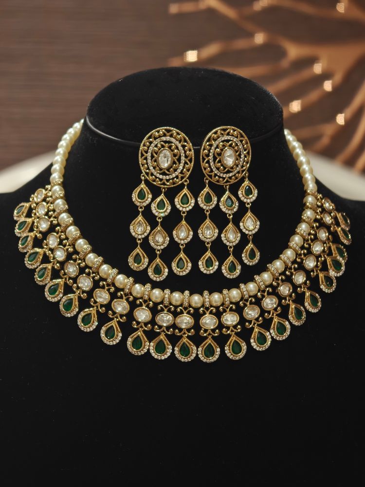 Kalashri Green Necklace Set