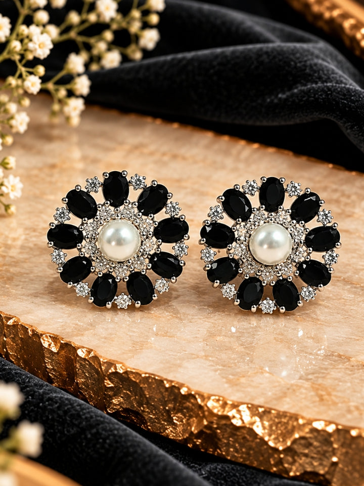 Black Blossom Earrings