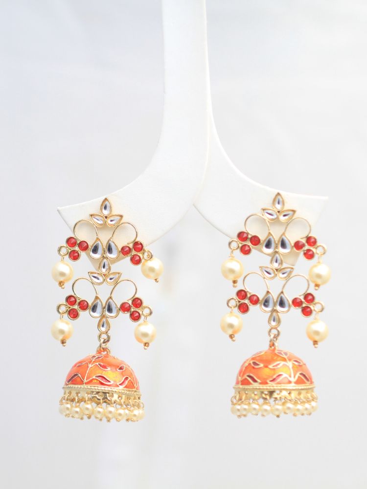 Orange Aisha Long Jhumka