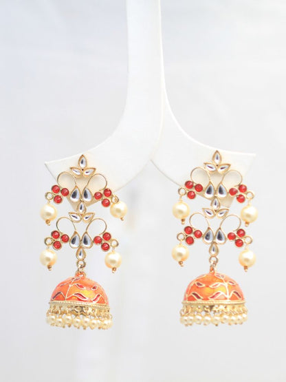 Orange Aisha Long Jhumka