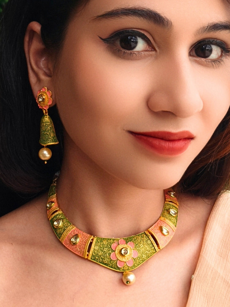 Rajnita Green Necklace Set