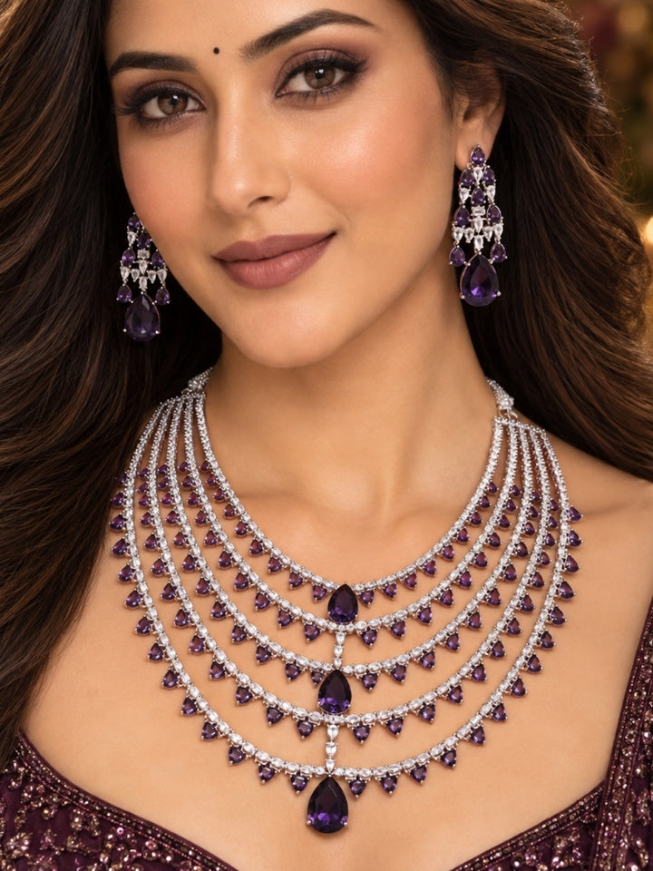 Rosetta Purple Necklace Set