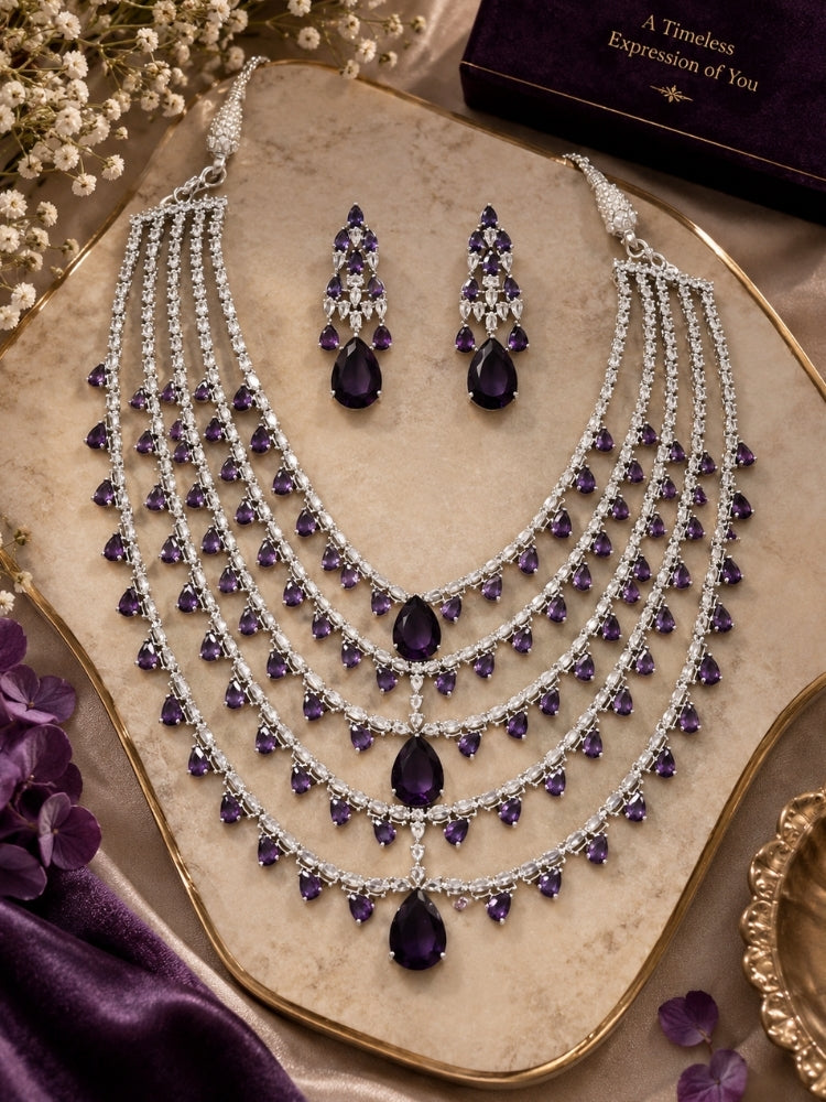 Rosetta Purple Necklace Set