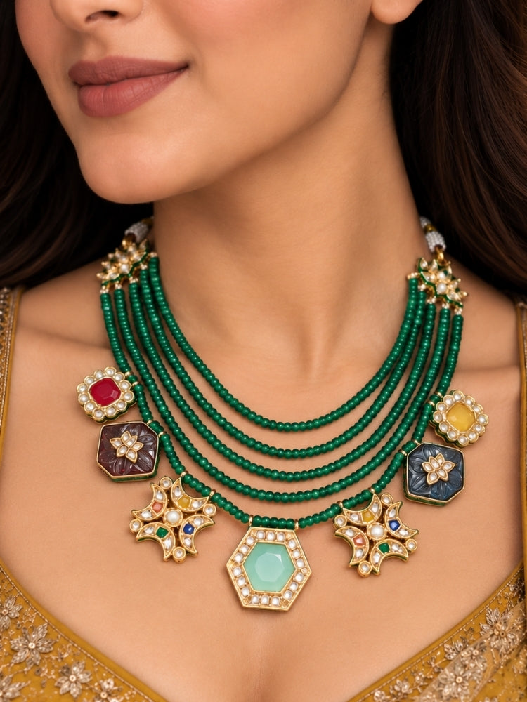 Ophelia Necklace Set (Green)