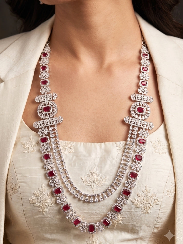 Roxana Red Necklace Set