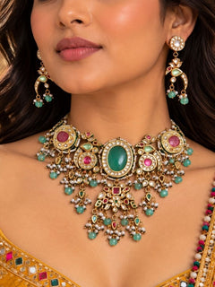 Kharaharapriya Kundan Necklace set