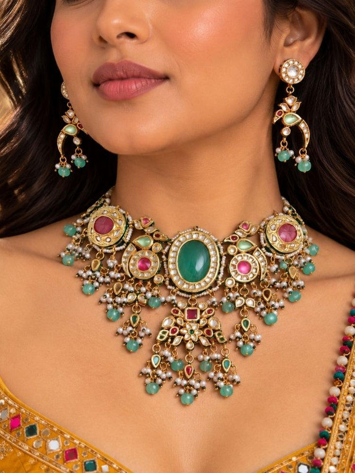 Kharaharapriya Kundan Necklace set