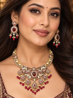 Gulmohar Red Necklace Set