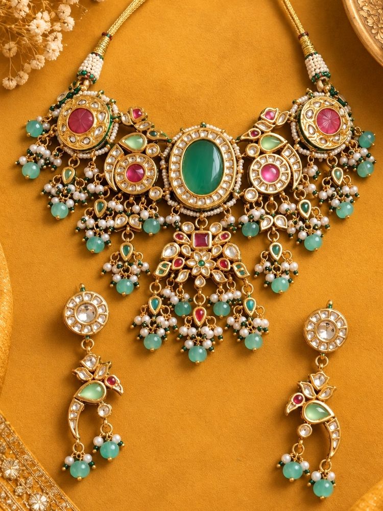 Kharaharapriya Kundan Necklace set