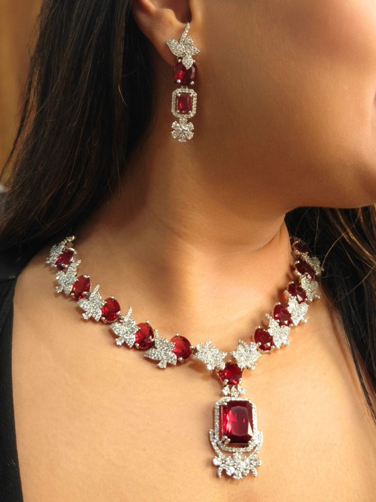 Katrina Red Necklace Set