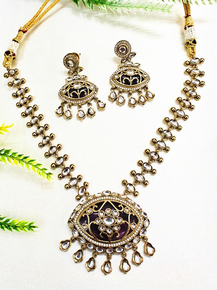 Purple Anuradha Necklace Set