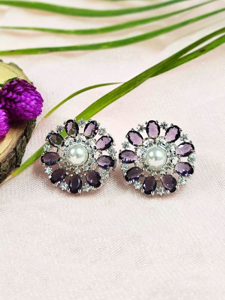 Purple Blossom Earrings