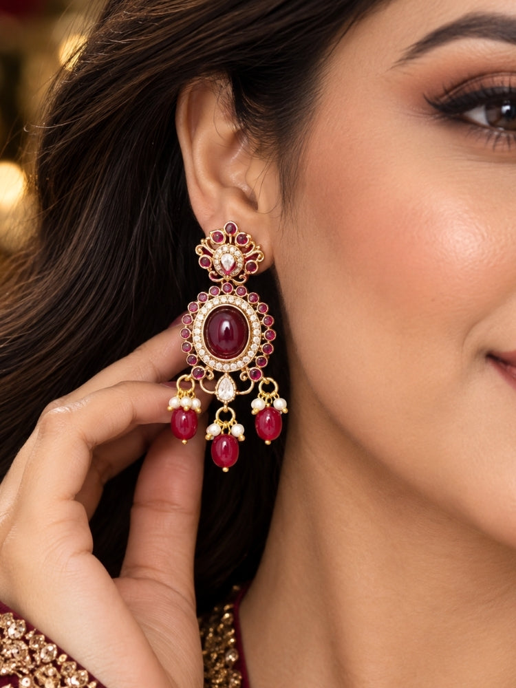 Gulmohar Red Necklace Set