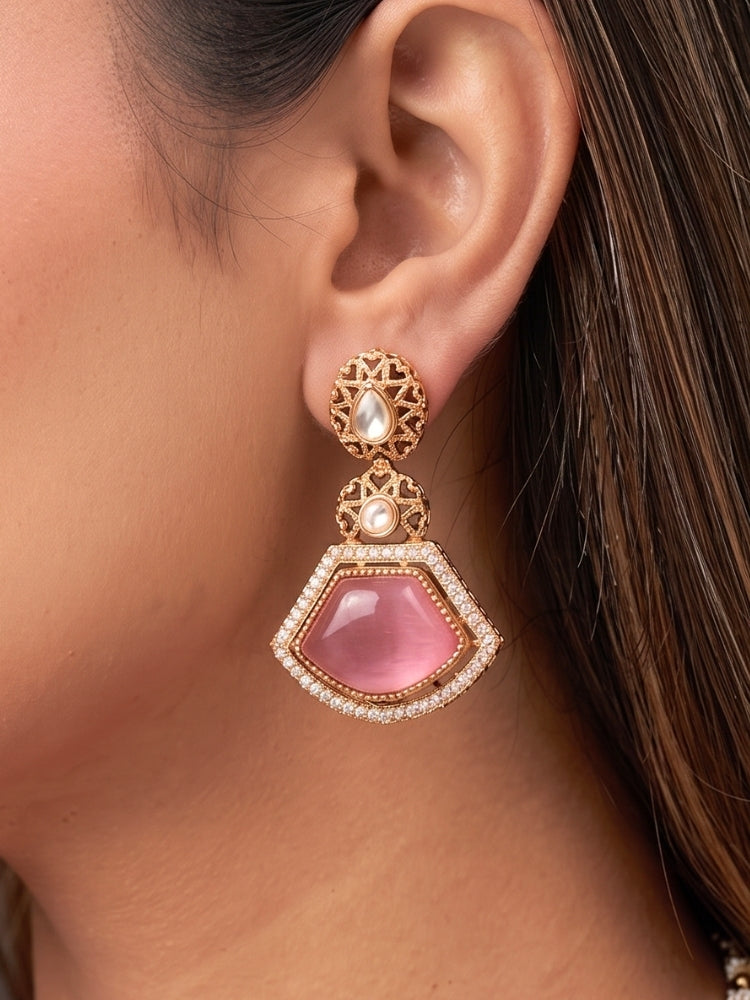 Agatha Pink Moissanite Necklace Set