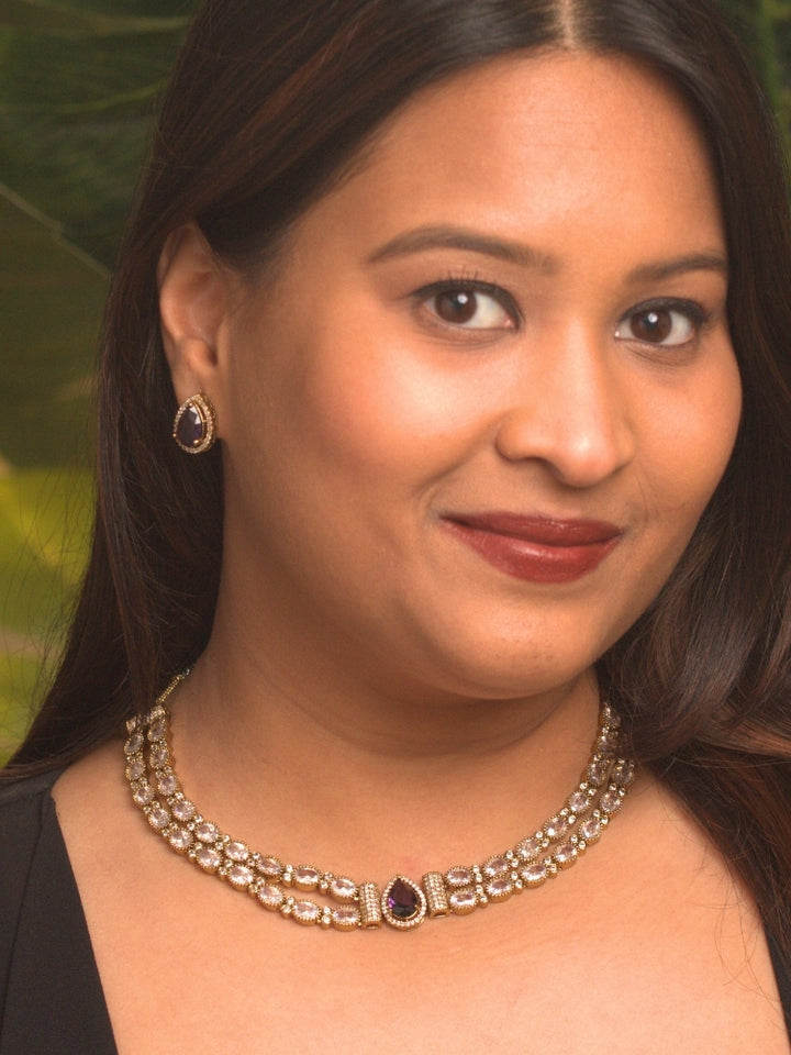 Nairika Purple Necklace Set