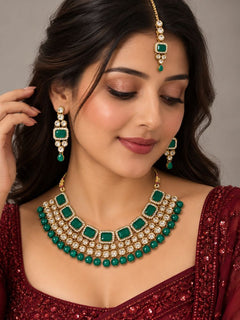 Jayanti Green Necklace Set