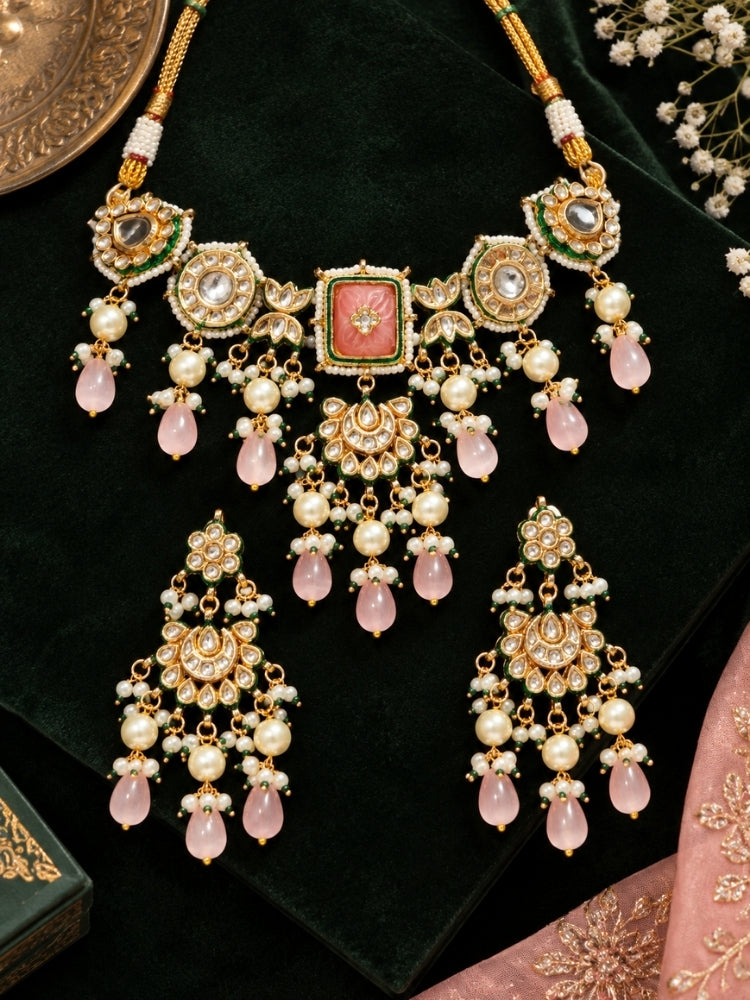 Roshanara Pink Necklace Set