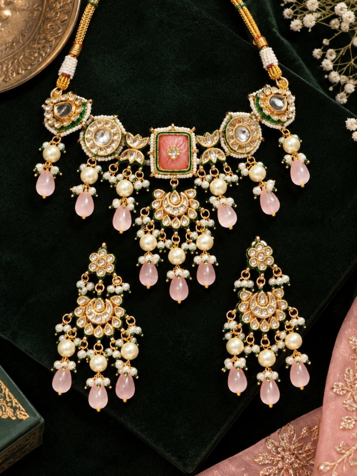 Roshanara Pink Necklace Set