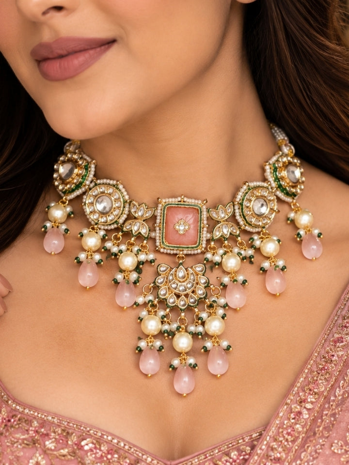 Roshanara Pink Necklace Set