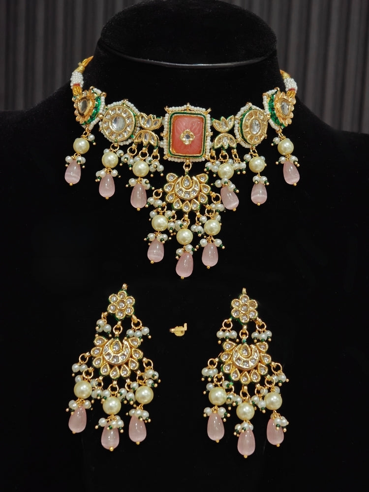 Roshanara Pink Necklace Set