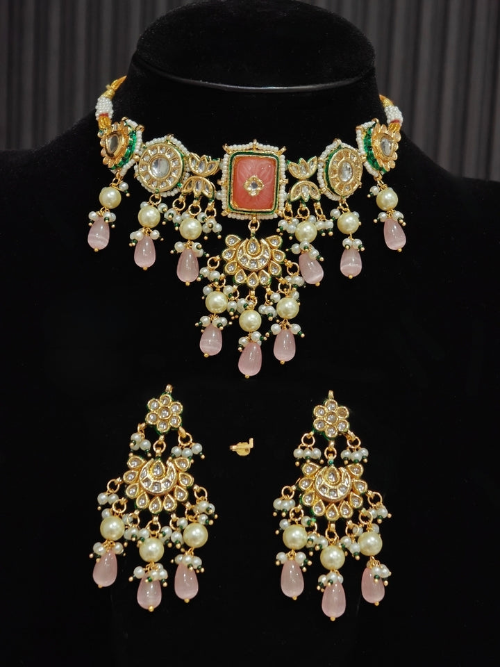 Roshanara Pink Necklace Set