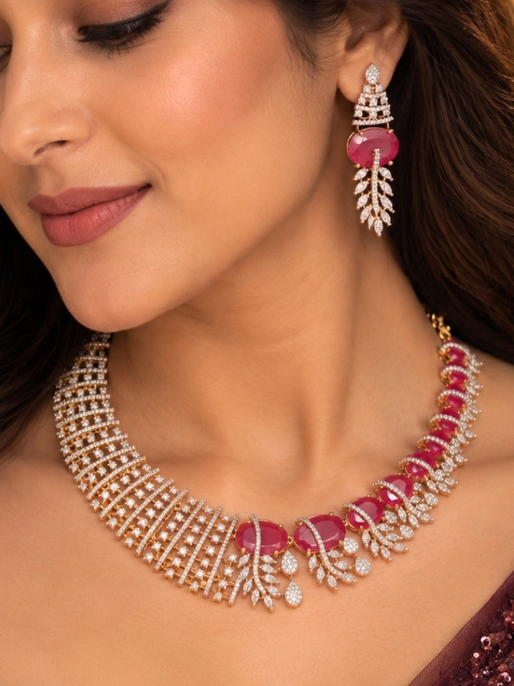Fenella Ruby Pink necklace