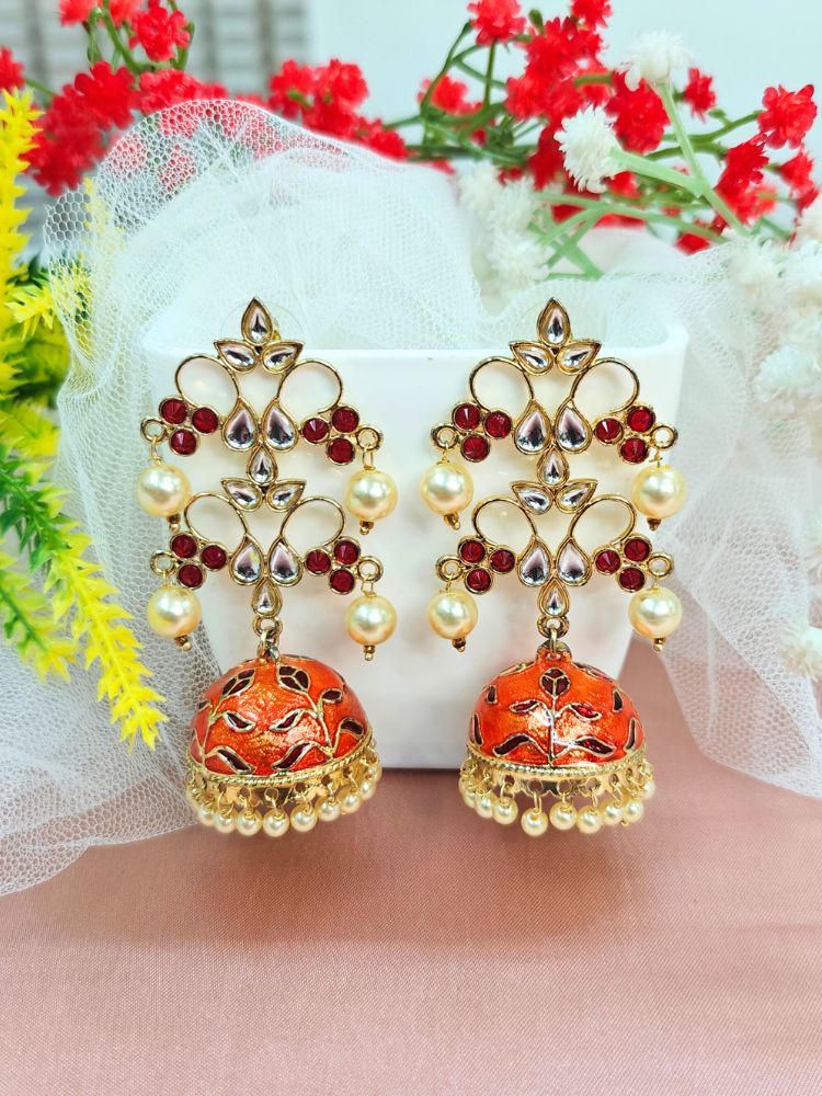 Orange Aisha Long Jhumka