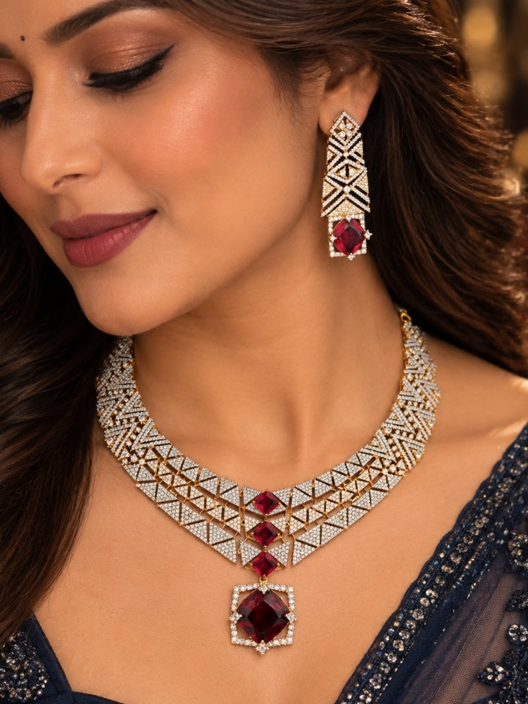 Bridgette Red Necklace Set