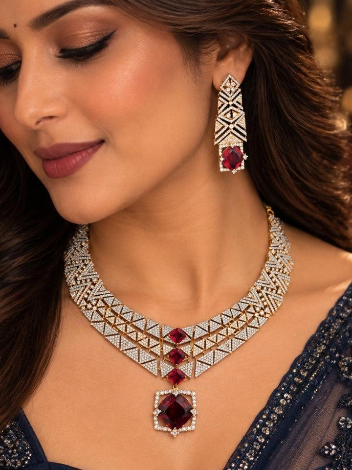 Bridgette Red Necklace Set