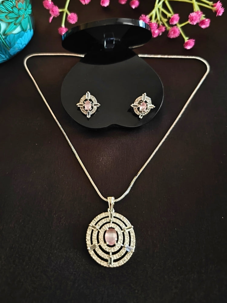 Verena Mint Pink Pendant Set