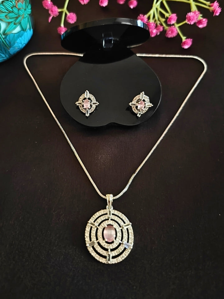 Verena Mint Pink Pendant Set