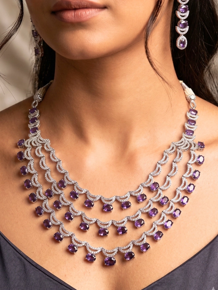 Chelsie Purple Necklace Set
