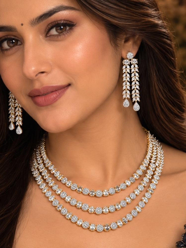 Emberlyn Silver Necklace Set