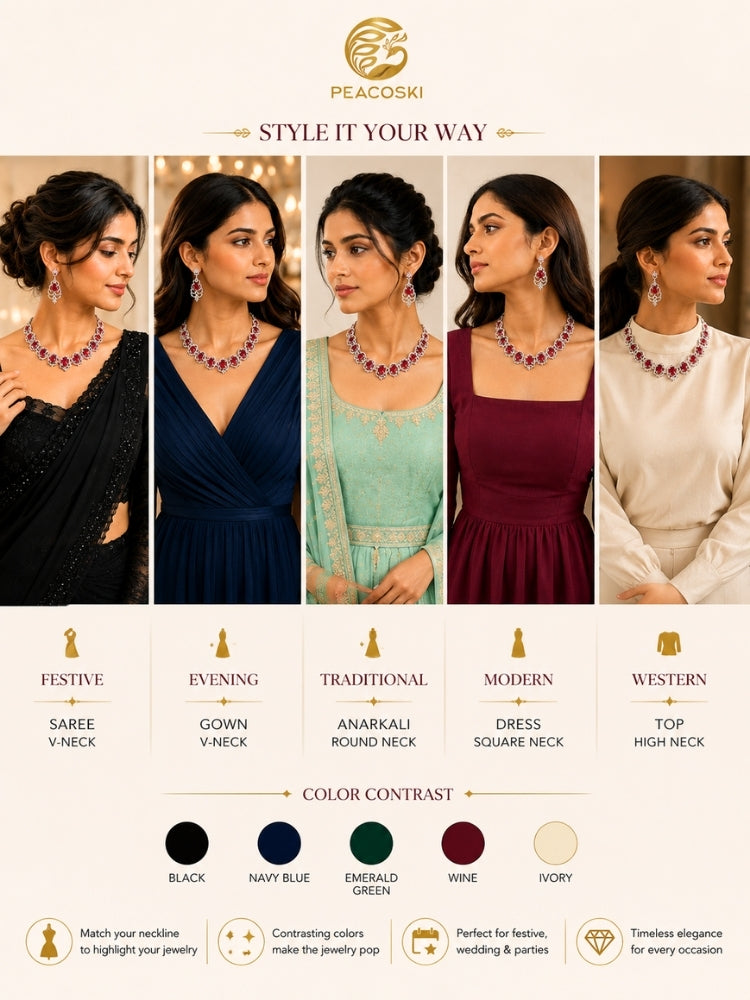 Lumora Ruby & Zirconia Necklace Set