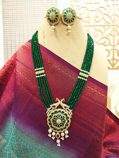 Dark Green Gayatri Necklace Set