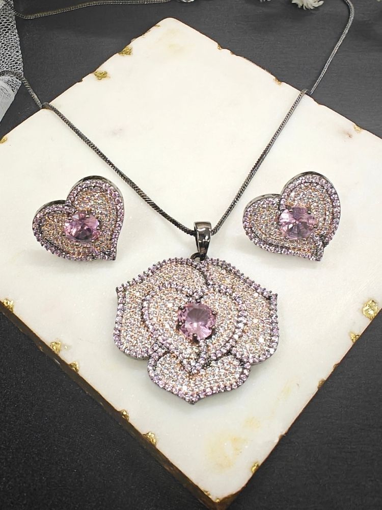 Rose Pink Pendant Set