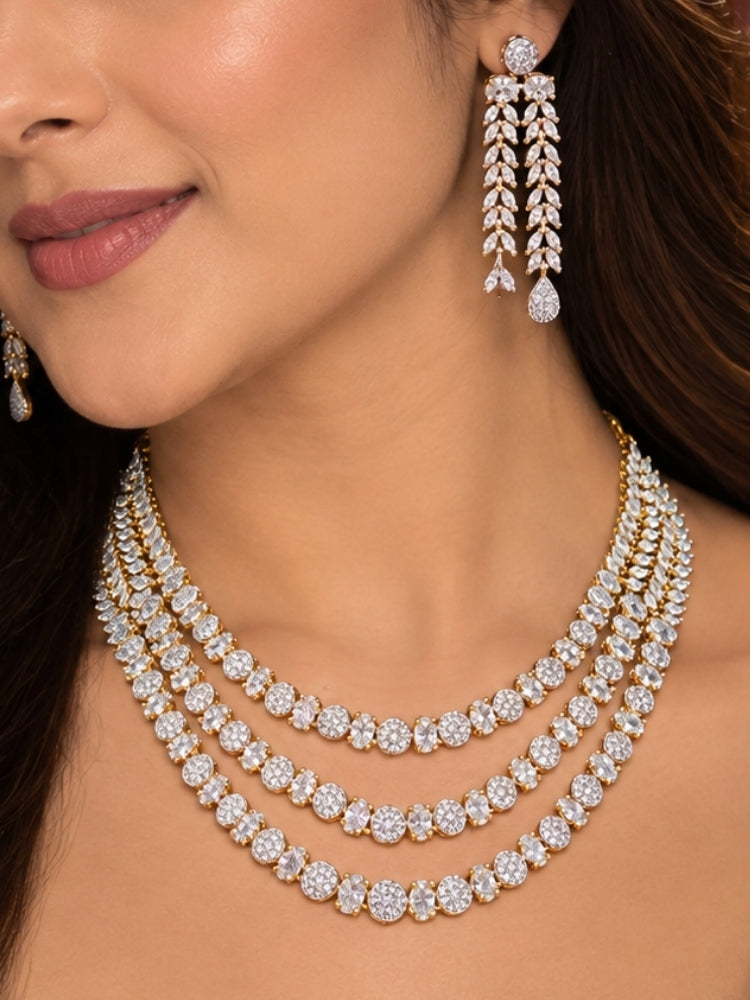 Emberlyn Silver Necklace Set