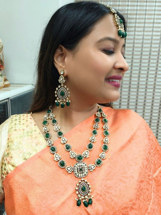 Dark Green Shabana Necklace Set