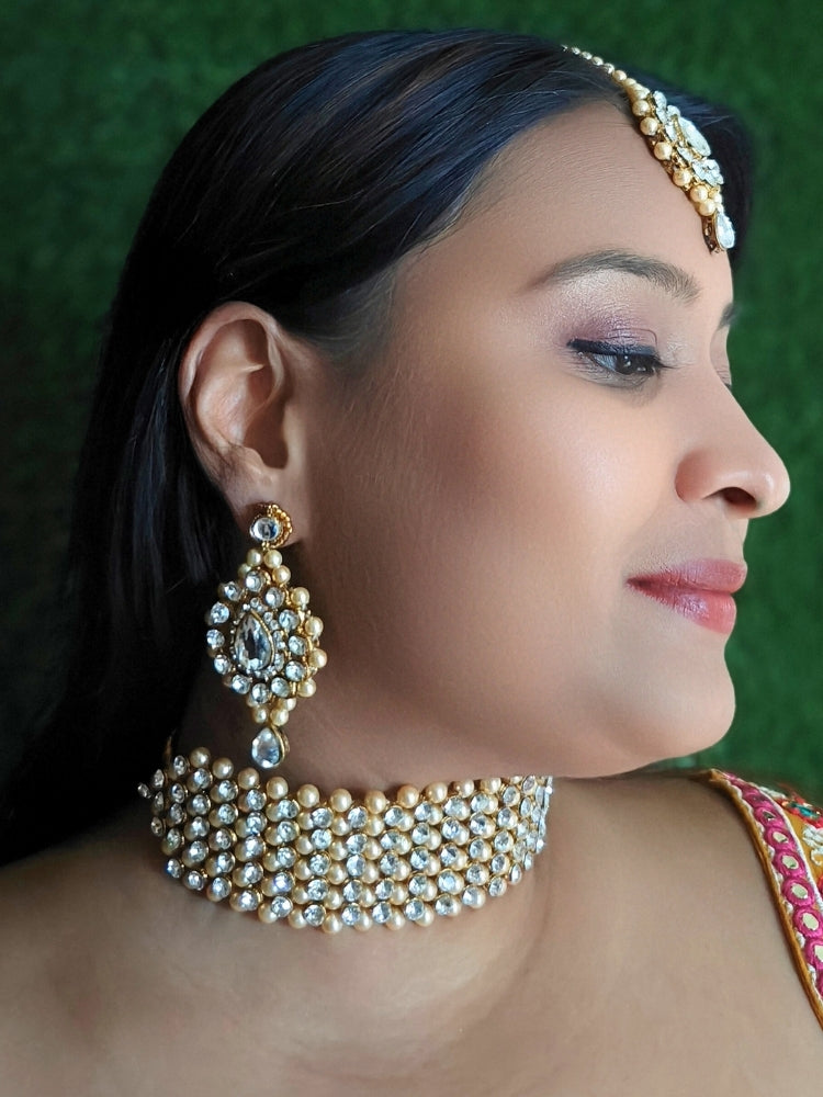 Jayshree Champagne Necklace Set