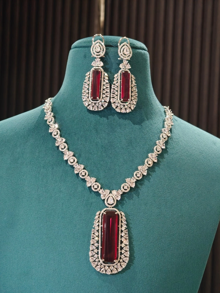 Mirelle Ruby & Zirconia Necklace Set